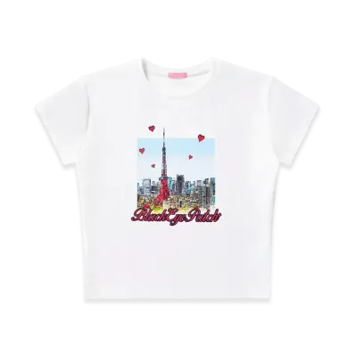 Blackeyepatch Tokyo Sketch Baby Tee "White"