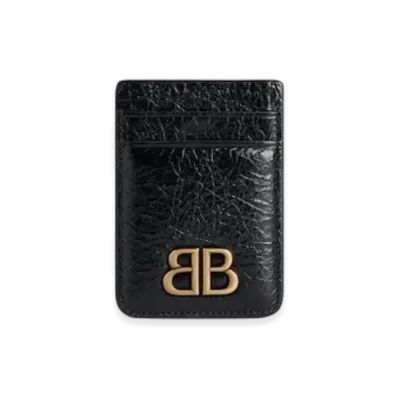 BALENCIAGA Monaco Magnetic Card Holder "Black"