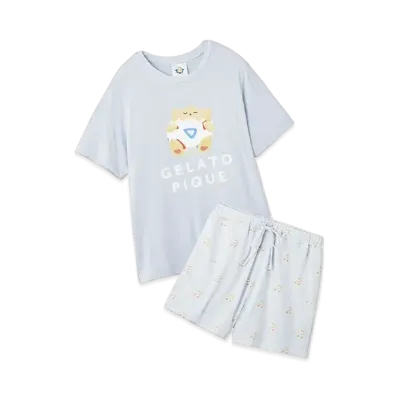 GELATO PIQUE x Pokemon Sleep Cool To The Touch Print T-Shirt & Short Pants Set "Blue"