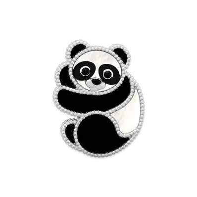 Van Cleef & Arpels Lucky Animals Panda clip "18K White gold/Onyx/Mother-of-pearl"