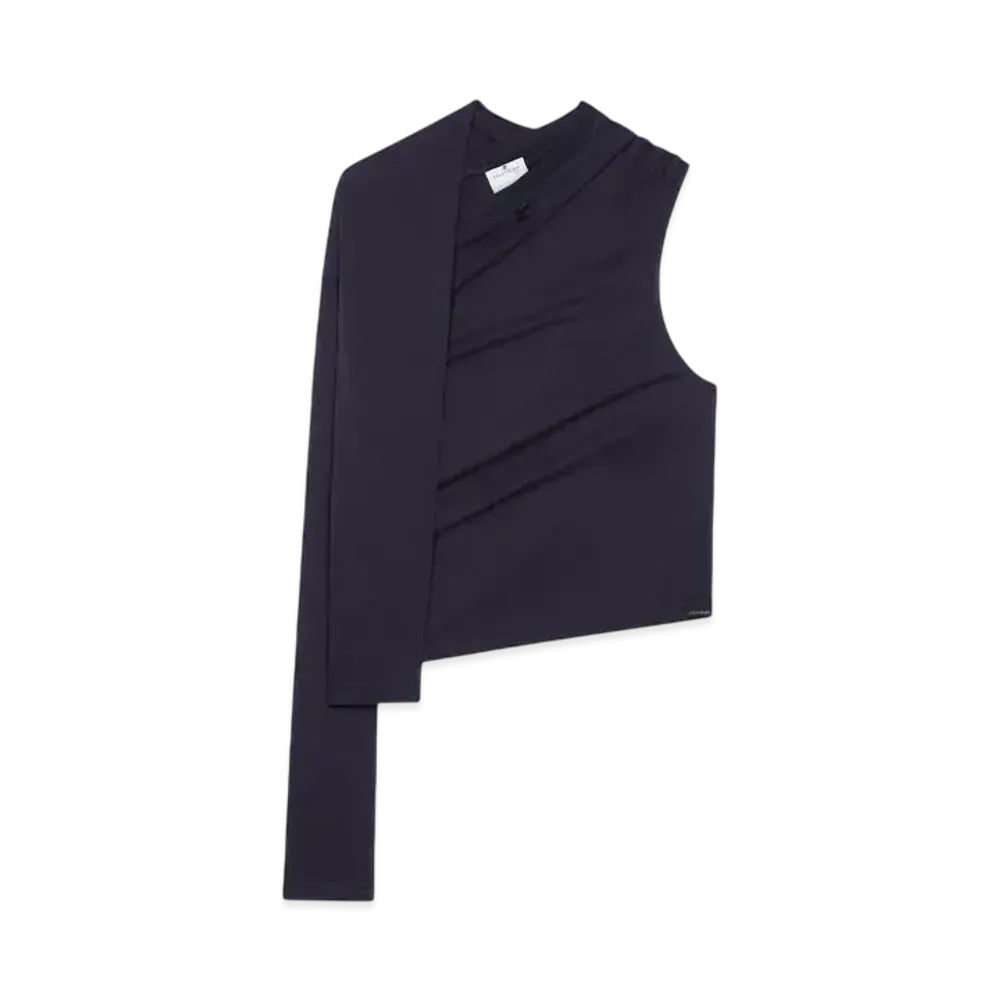 Courreges Asymmetric Off Shoulder T-Shirt "Black"