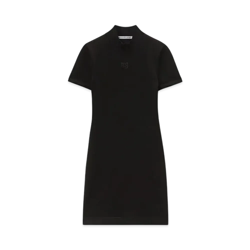 Alexander Wang Logo Embossed Mini Dress "Black"