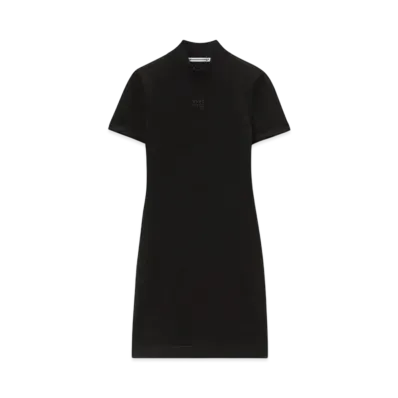 Alexander Wang Logo Embossed Mini Dress "Black"