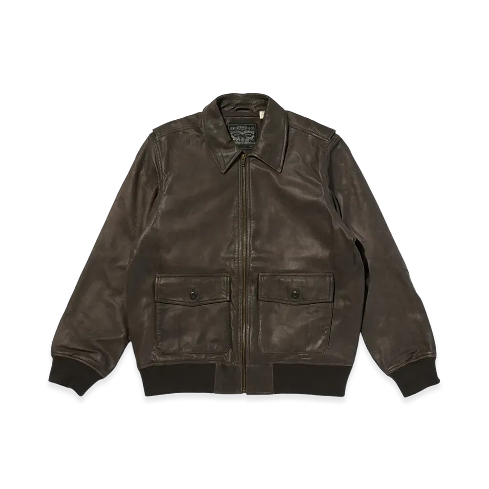 Levi's Leather Collection Clayton Leather Aviator Jacket "Brown"