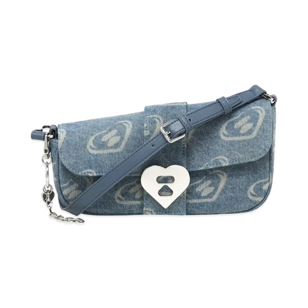 A BATHING APE Pattern Denim Handbag #2 "Lightindi"
