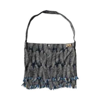 KAPITAL 12oz Magpie Denim Medicine Bag (Big) "Indigo Black"