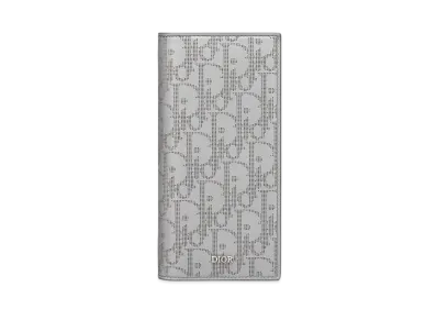 Dior Vertical Long Wallet Dior Oblique Galaxy Leather "Gray"