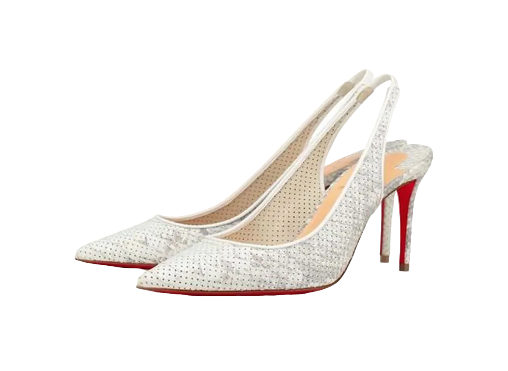 Christian Louboutin Kate Sling 85 mm "Roccia(White)"