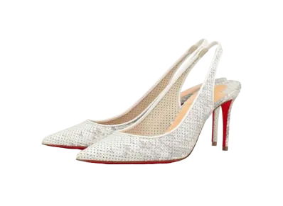 Christian Louboutin Kate Sling 85 mm "Roccia(White)"