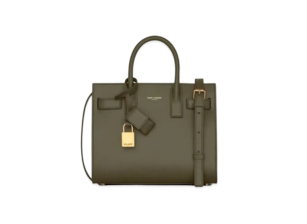 SAINT LAURENT Classic Sac De Jour Nano In Smooth Leather "Gray Khaki"