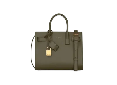SAINT LAURENT Classic Sac De Jour Nano In Smooth Leather "Gray Khaki"