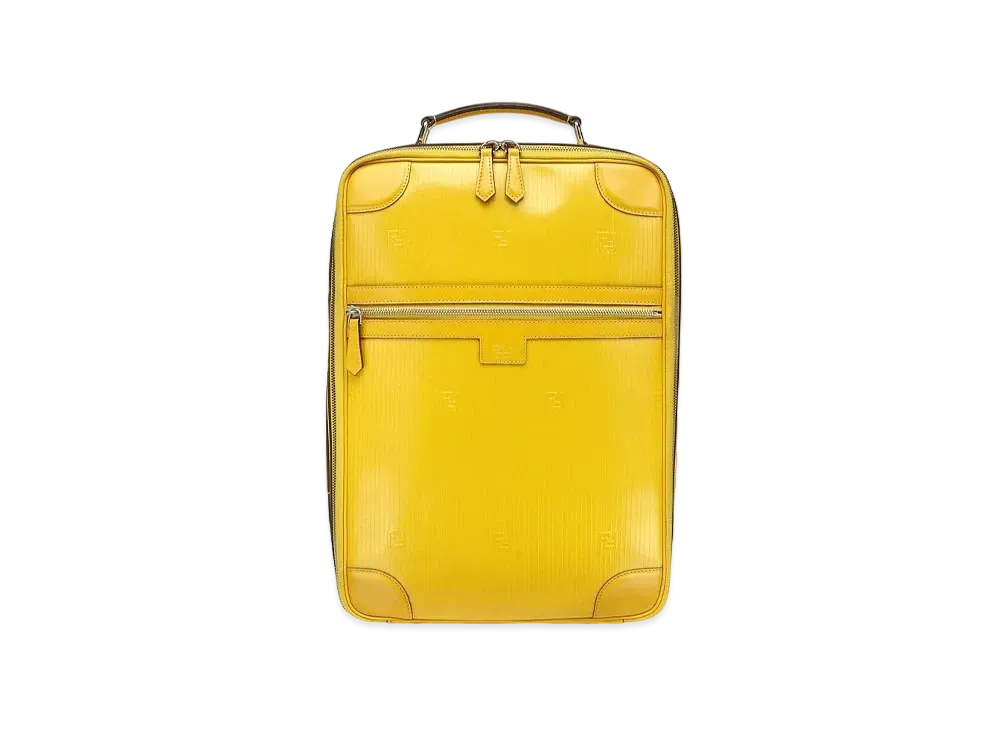 FENDI Travel Backpack Leather Backpack "Yellow"