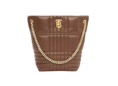 Burberry Medium Quilting Lambskin Lola Bucket Bag "Tan"