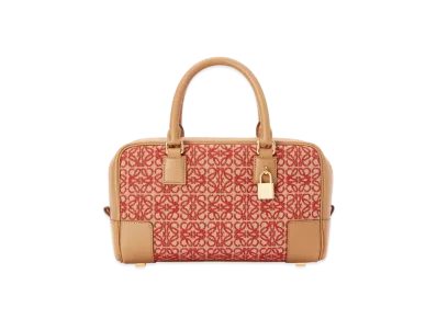 LOEWE Amazona 23 In Anagram Jacquard And Calfskin "Red/Warm Desert"