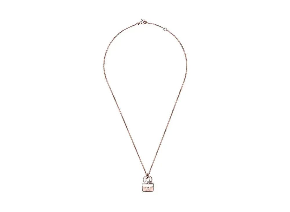 Hermes Constance Amulette Pendant "Pink Gold/1 Diamond"