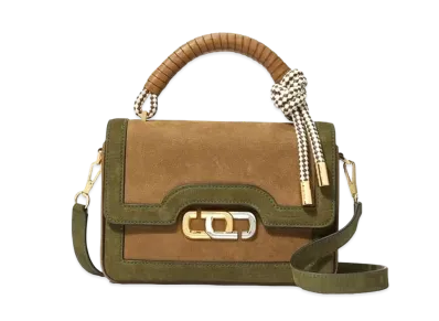 Marc Jacobs The J Link Suede Shoulder Bag "Dark Green Multi"