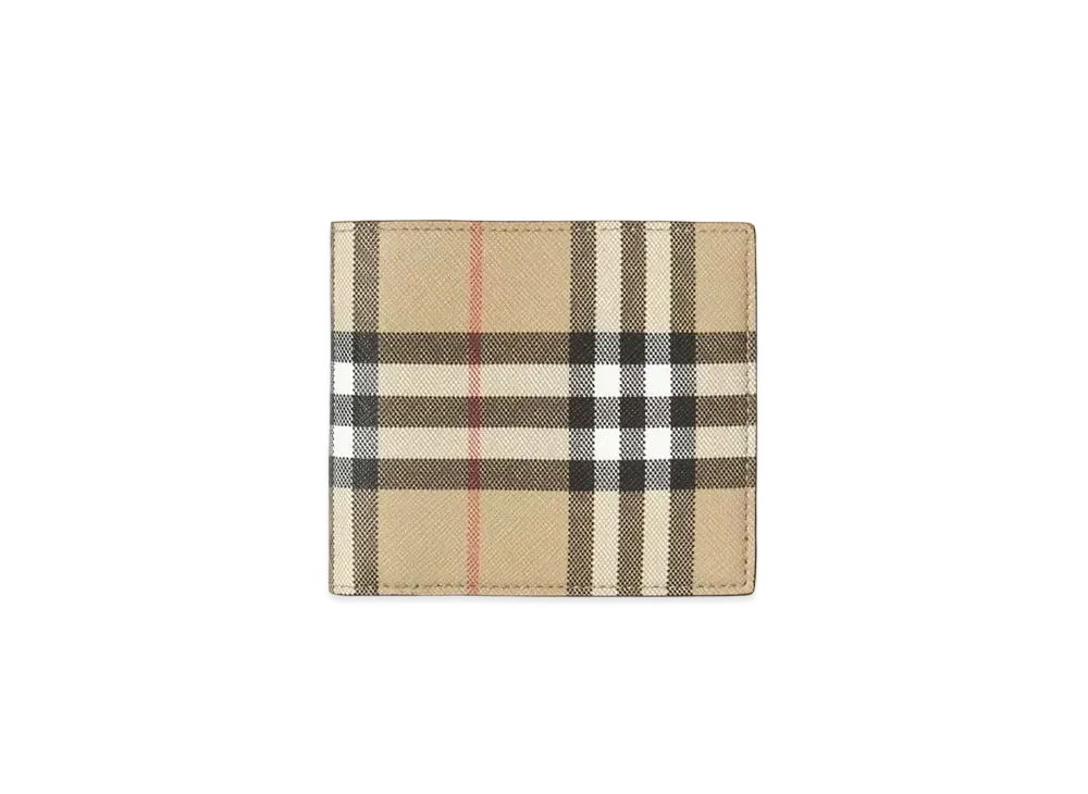BURBERRY Vintage Check E Canvas By Fold Wallet "Archive Beige"