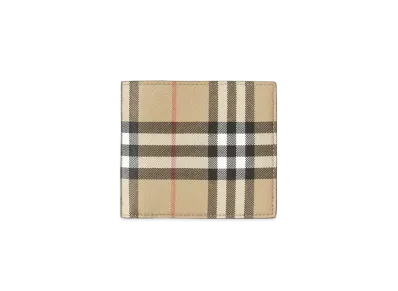 BURBERRY Vintage Check E Canvas By Fold Wallet "Archive Beige"