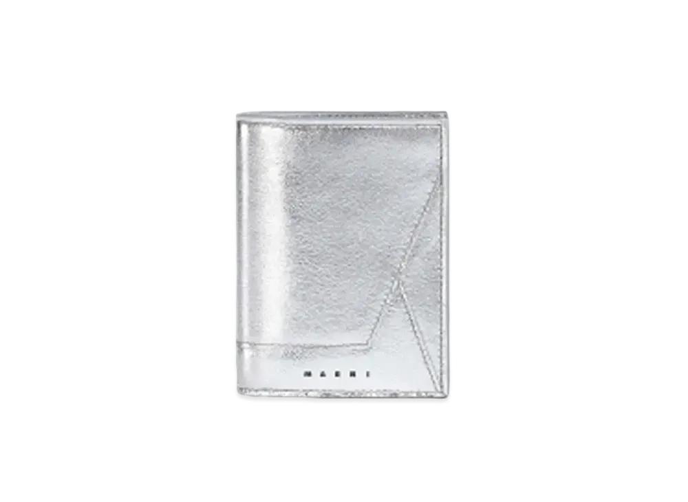 Marni Silver Metallic Nappa Leather Bi-Fold Wallet "Silver"