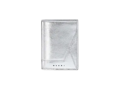 Marni Silver Metallic Nappa Leather Bi-Fold Wallet "Silver"