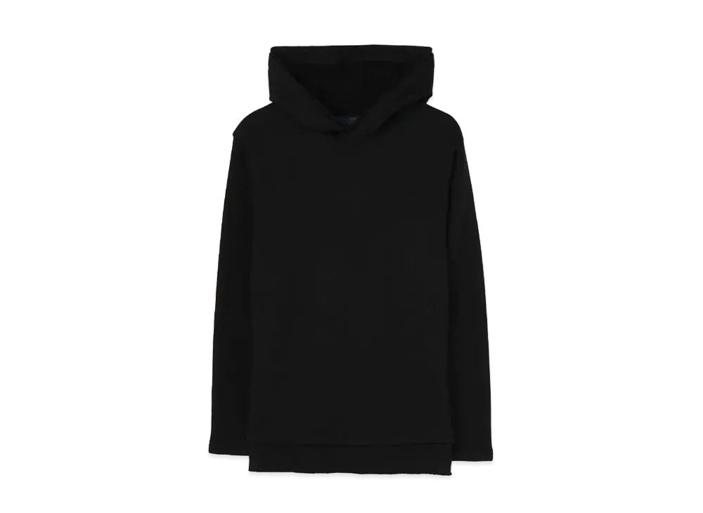 Yohji Yamamoto Pour Homme REGULATION 30/7 LYOCELL COTTON FLEECY LINING DOUBLE HEM RIB HOOD "Black"