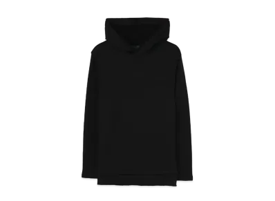 Yohji Yamamoto Pour Homme REGULATION 30/7 LYOCELL COTTON FLEECY LINING DOUBLE HEM RIB HOOD "Black"