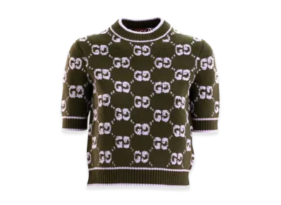 GUCCI Women's Embroidered Wool Sweater "Printed"