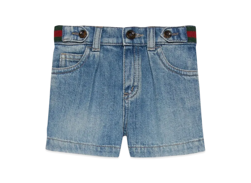 GUCCI Kids B Bermuda Organic Denim "Blue"