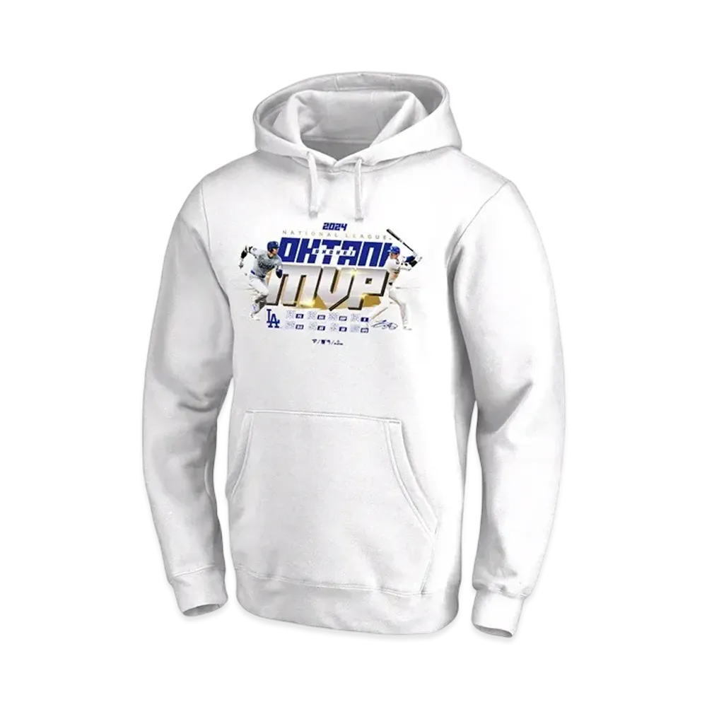 MLB Fanatics Dodgers Shohei Ohtani National League MVP 2024 Award Commemoration Hoodie Kids "White"