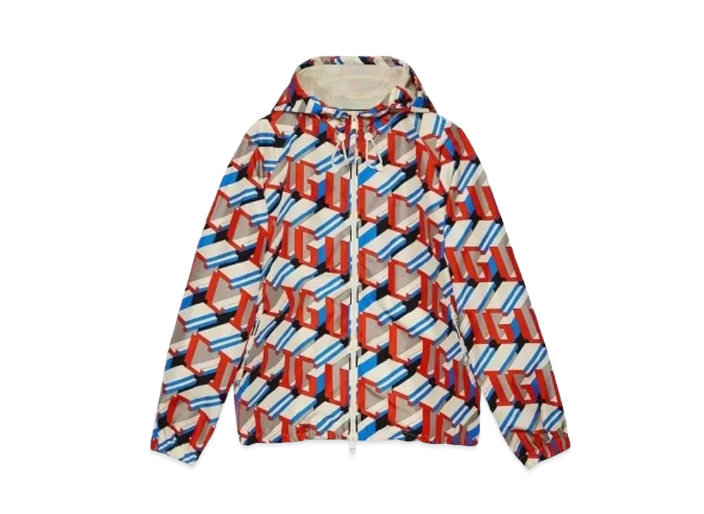 グッチ ピクセル プリント ナイロン ジャケット 