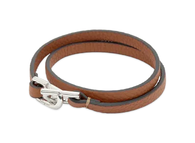 Salvatore Ferragamo Gancini Motif Leather Bracelet "Cuoio"
