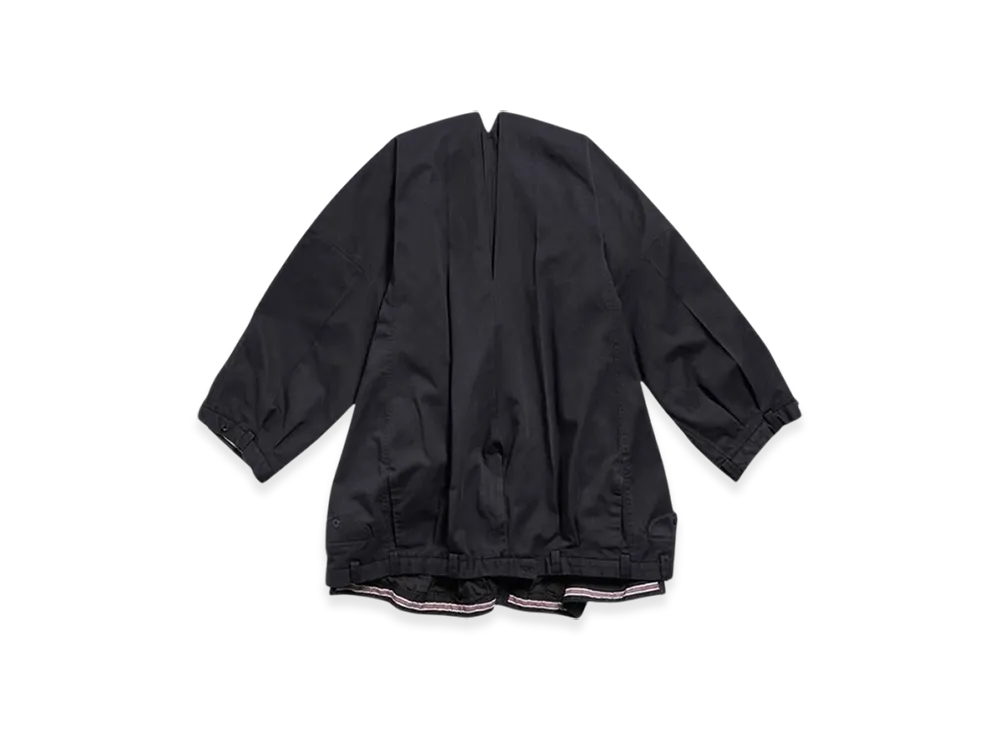 BALENCIAGA Women's Upcycled Long Sleeve Vareuse Dress "Dark Navy"