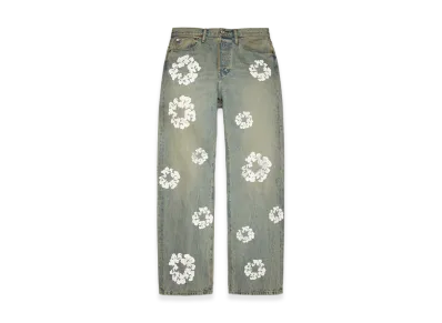 DENIM TEARS Baggy Cotton Wreath Denim Pant "Dirty Wash"