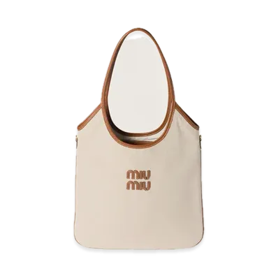MIU MIU IVY Canvas / Leather Bag "Natural"