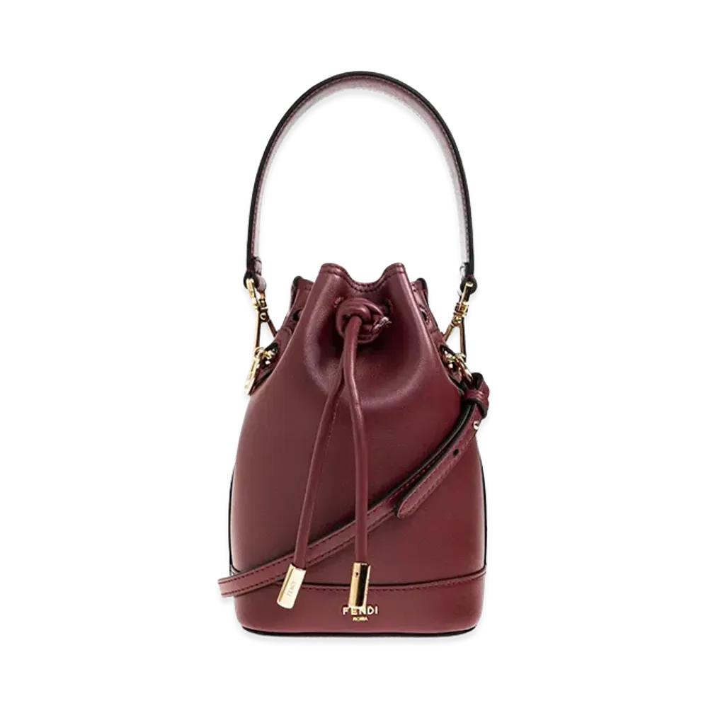 FENDI Women's Mon Tresor Leather Mini-Bag "Burgundy"
