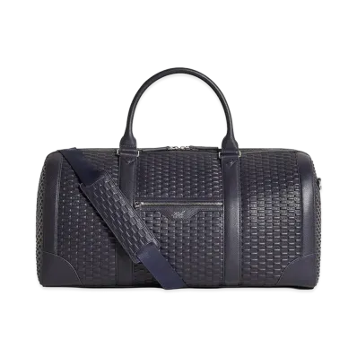 Kith Monogram Tumbled Leather Traveler K55 Duffle Bag "Ink"