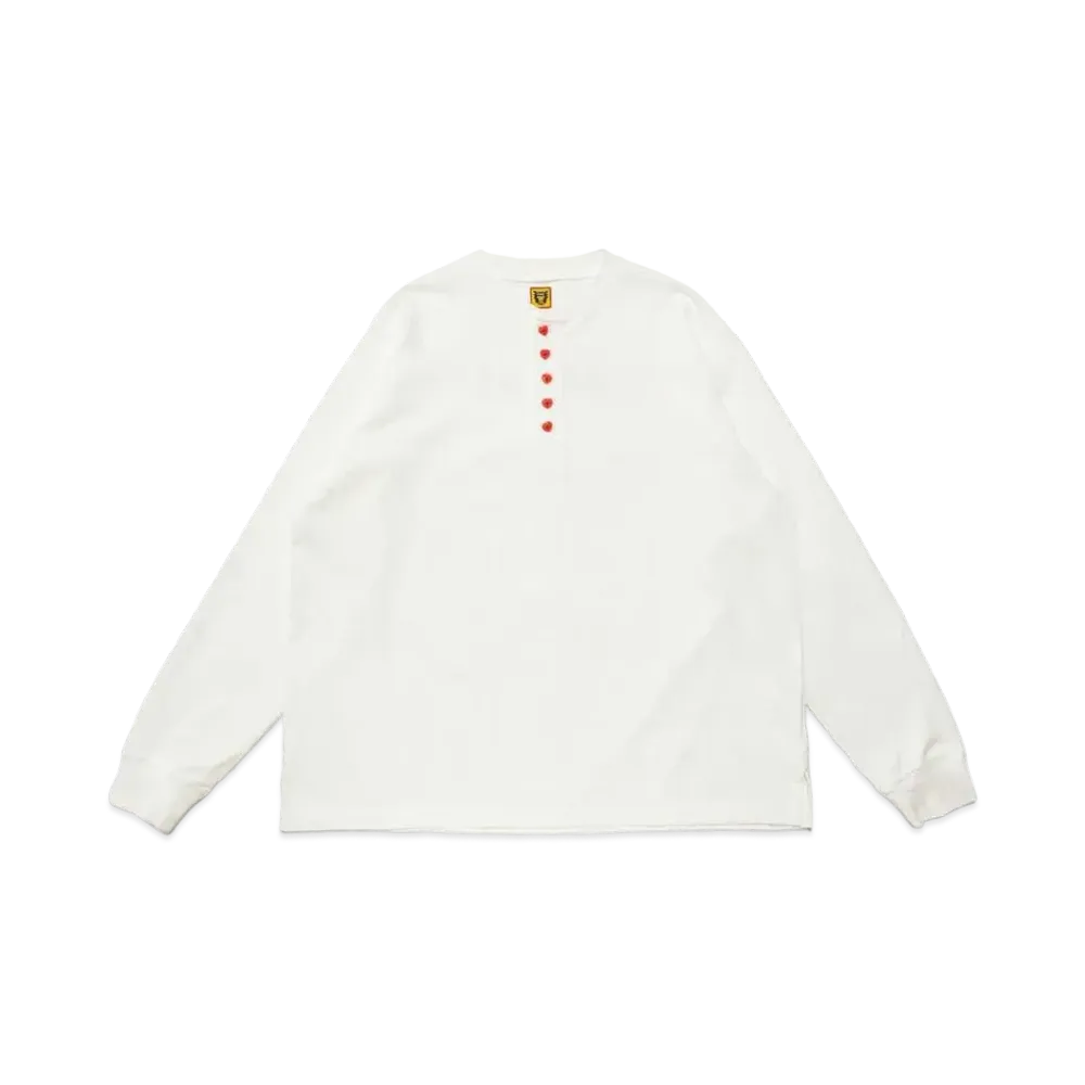 HUMAN MADE HENLEY NECK LONG-T "White"