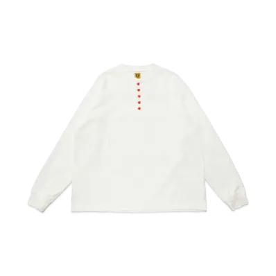 HUMAN MADE HENLEY NECK LONG-T "White"