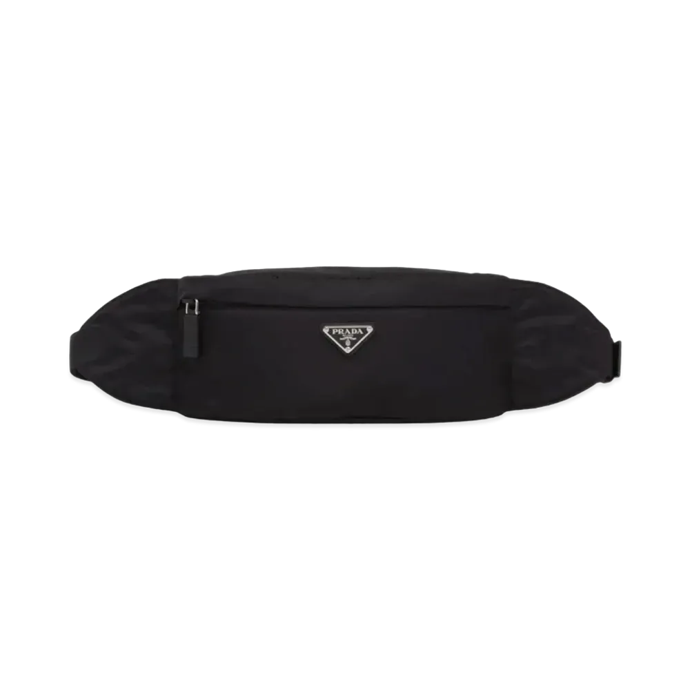 PRADA Re-Nylon and Saffiano Leather Belt Bag "Black"