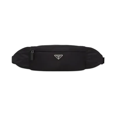PRADA Re-Nylon and Saffiano Leather Belt Bag "Black"