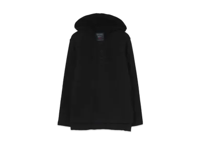 Yohji Yamamoto Pour Homme REGULATION 30/7 LYOCELL COTTON FLEECY LINING DOUBLE HEM HOOD HENRY NECK "Black"