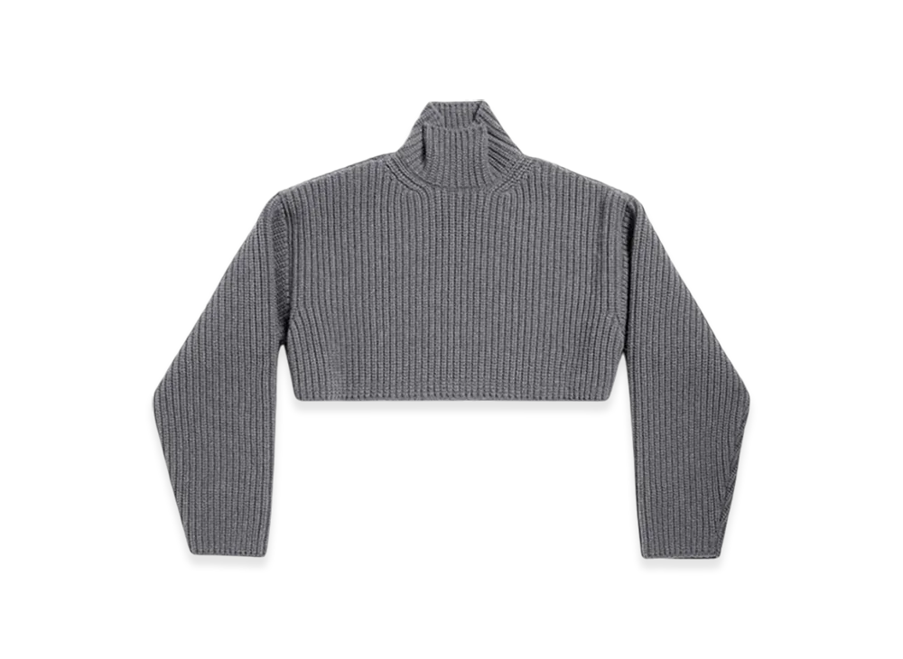 BALENCIAGA Women's Cropped Sweater "Grey"