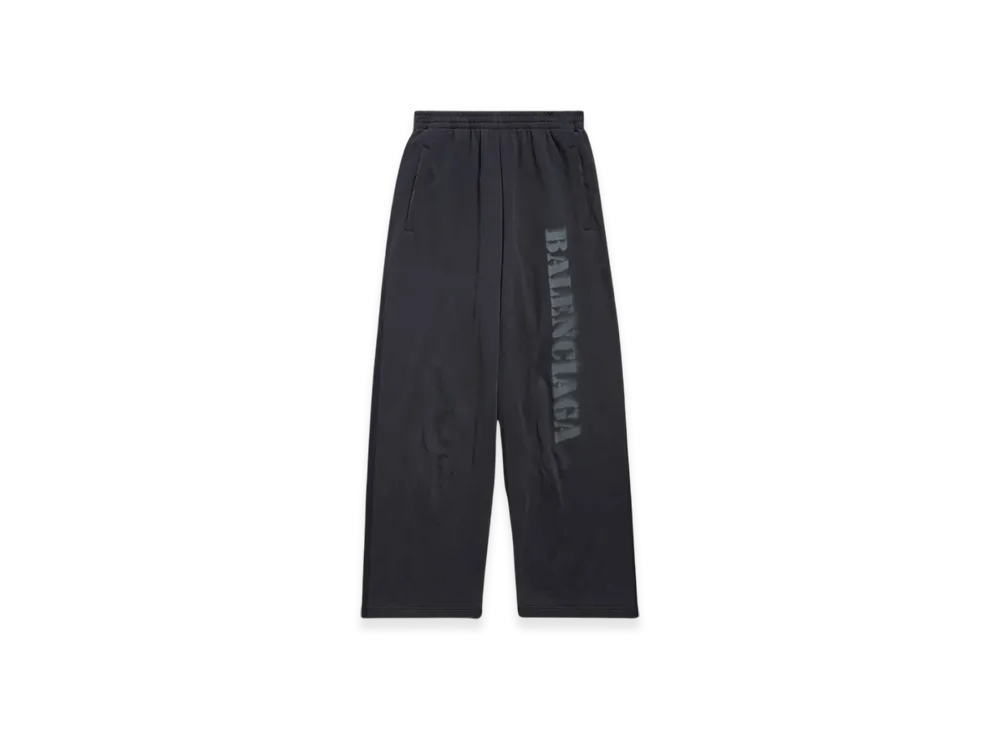 BALENCIAGA Stencil Type Baggy Sweatpants "Black Grey"