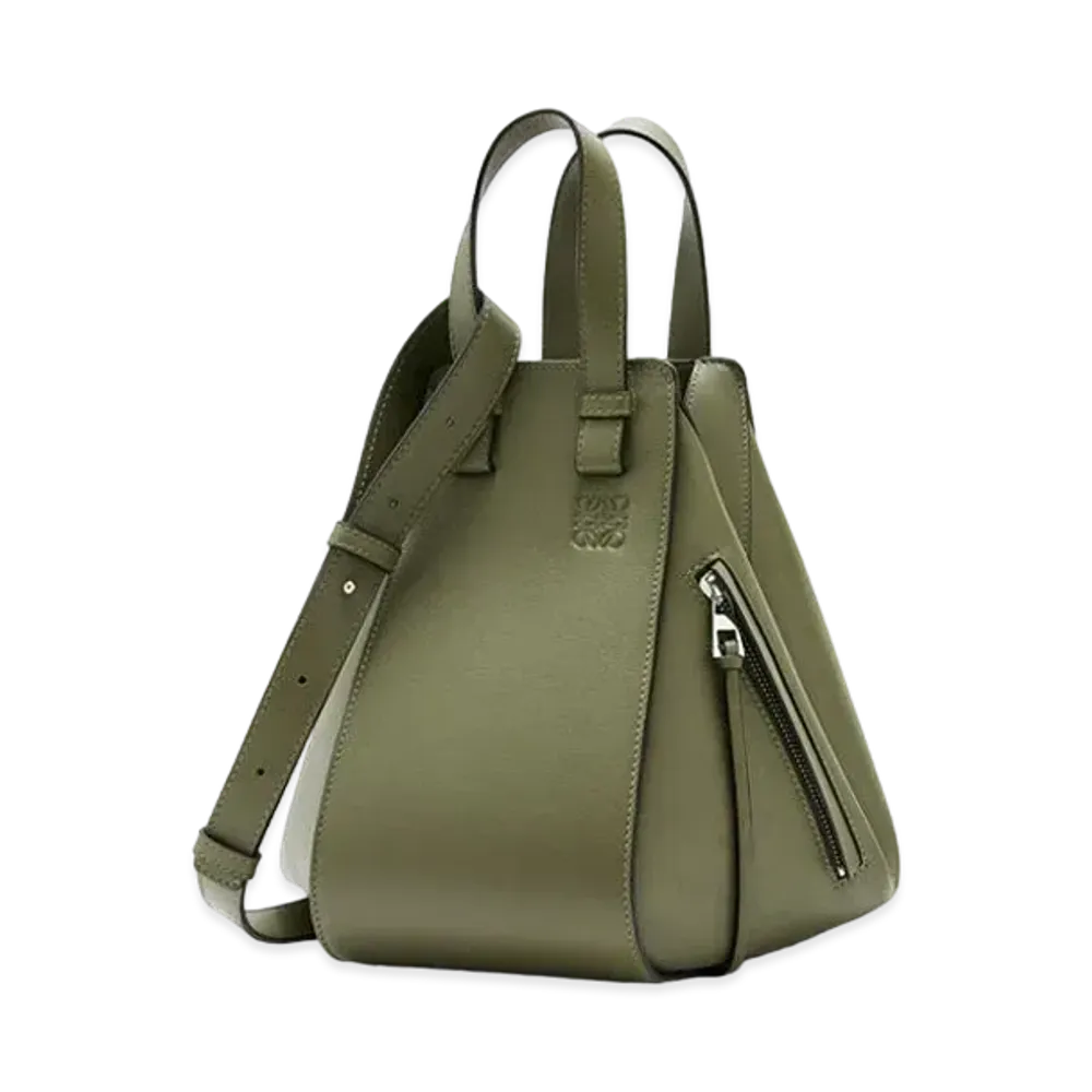 LOEWE Small Hammock Bag In Classic Calfskin "Avocado Green"