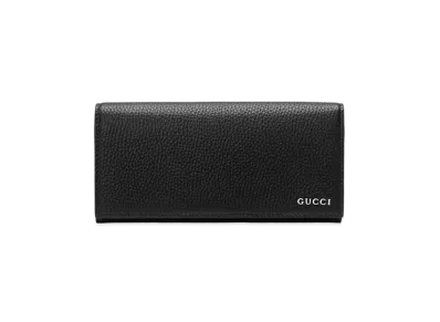 GUCCI Long Coin Wallet With Gucci Logo "Black"