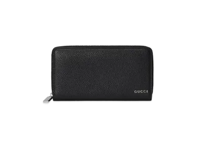 GUCCI Zip Around Wallet With Gucci Logo "Black"