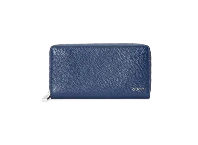 GUCCI Zip Around Wallet With Gucci Logo "Blue"