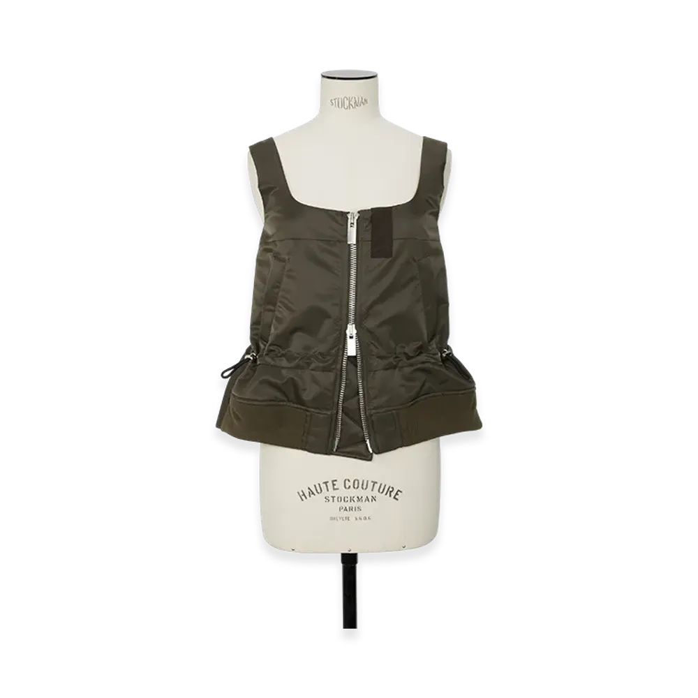sacai Nylon Twill Tank Top "Dark Khaki"