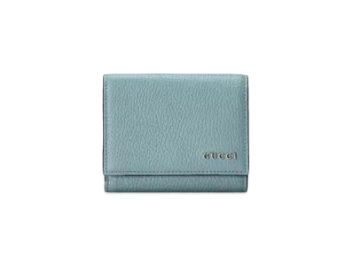 GUCCI Tri Fold Wallet With Gucci Logo Japan Exclusive "Pastel Blue"