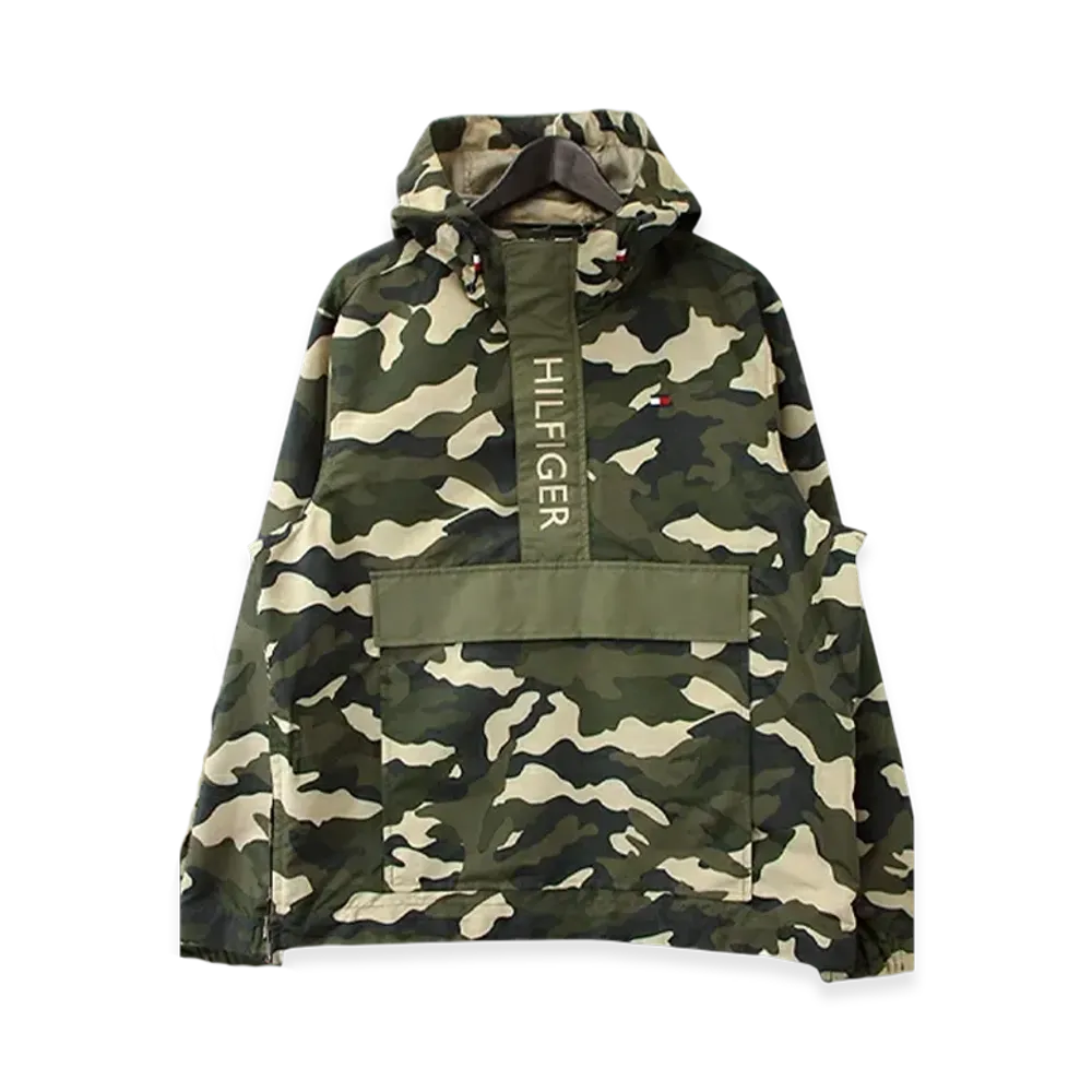TOMMY HILFIGER Nylon Half Zip Anorak Parka "Camouflage"